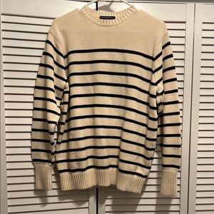 Striped Cream and Black Men's Sweater
